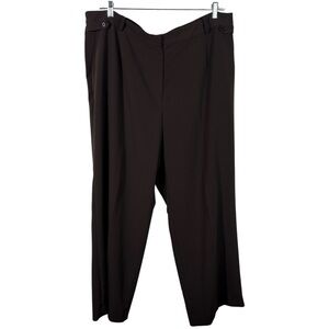 New Directions Woman Dark Chocolate Brown Straight Leg Stretch Plus Size Slacks